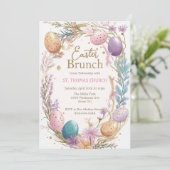 Paasbrunch eierenjacht feest Pasen Kaart (Staand voorkant)