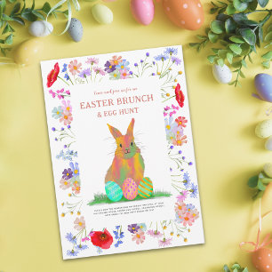 Paasbrunch Eierenjacht Knuffelkonijn Bloemrijke Fe Kaart