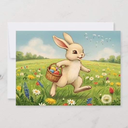 Paasbrunch & Eierenjacht Lentewiese Konijn Kaart (Voorkant)
