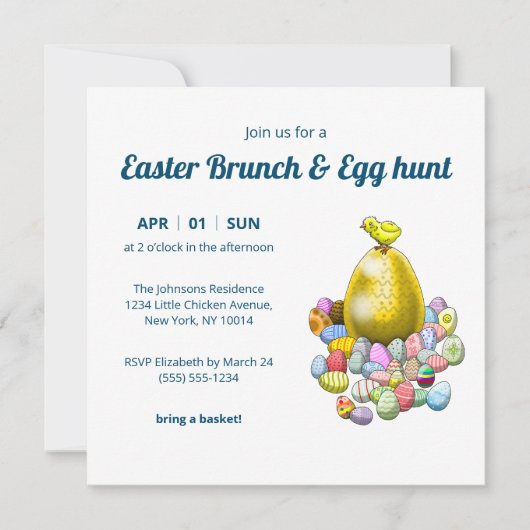 Paasbrunch & Eierenjacht Uitnodiging (Voorkant)