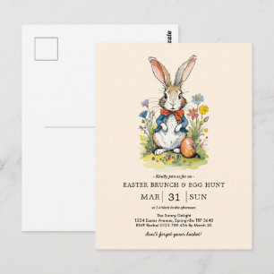 Paasbrunch & Eierenjacht   Wildflower Bunny Briefkaart