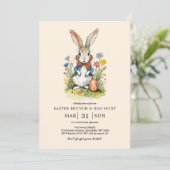 Paasbrunch & eierenjacht | Wildflower Bunny Kaart (Staand voorkant)