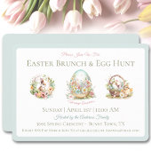  paasbrunch eierjacht blauw uitnodiging