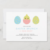 paasbrunch eierjacht Schattige pastel kleurrijk Kaart (Voorkant)
