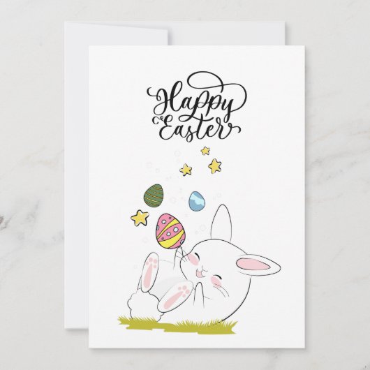 Paasbrunch & Eierjacht | Schattigee konijnenpaasei Kaart (Voorkant)