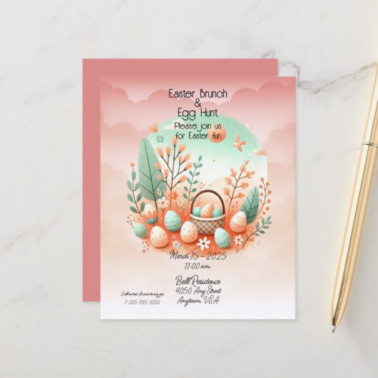 Paasbrunch & eierjacht Sinaasappel Groen (Voorkant / Achterkant in situ)