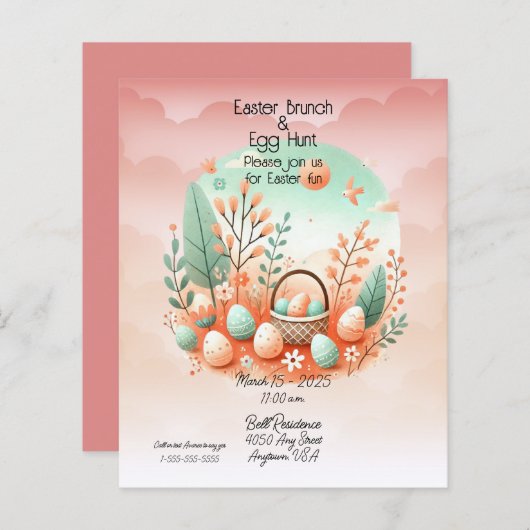 Paasbrunch & eierjacht Sinaasappel Groen (Voorkant / Achterkant)