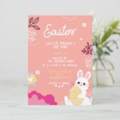 Paasbrunch, eierjacht Uitnodiging (Staand voorkant)