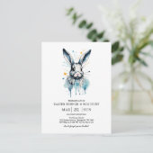 Paasbrunch & Eierjacht | Waterkleur Bunny Briefkaart (Staand voorkant)