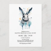 Paasbrunch & Eierjacht | Waterkleur Bunny Briefkaart (Voorkant)