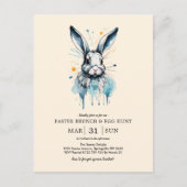 Paasbrunch & Eierjacht | Waterkleur Bunny Briefkaart (Voorkant)