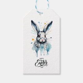 Paasbrunch & Eierjacht | Waterkleur Bunny Cadeaulabel