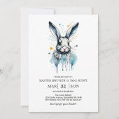 Paasbrunch & Eierjacht | Waterkleur Bunny Kaart (Voorkant)