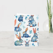 Paasbrunch & Eierjacht | Waterkleur Bunny Notitiekaartje (Achterkant)