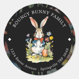 Paasbrunch & Eierjacht | Wildflower Bunny Classi Ronde Sticker