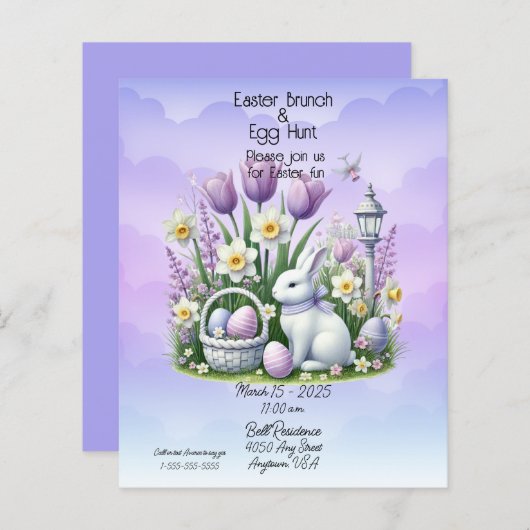 Paasbrunch & eierjacht wit en Paarse