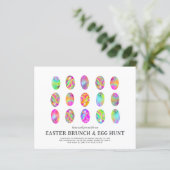 Paasbrunch Eierzoektocht Aquarel Eieren Budget (Staand voorkant)