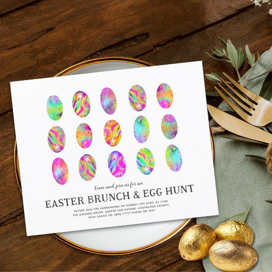 Paasbrunch Eierzoektocht Aquarel Eieren Budget