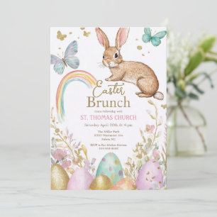 Paasbrunch eierzoektocht paashaas feestje kaart