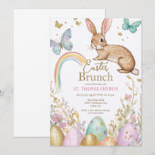 Paasbrunch eierzoektocht paashaasfeestje kaart (Voorkant / Achterkant)