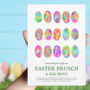 Paasbrunch Eierzoektocht Waterverf modern Kaart