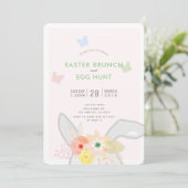 Paasbrunch en Egg Hunt Bunny Ears Uitnodiging (Staand voorkant)