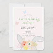 Paasbrunch en Egg Hunt Bunny Ears Uitnodiging (Voorkant)