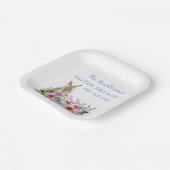 Paasbrunch en Egg Hunt Bunny Floral Custom Papieren Bordje (Gebogen)