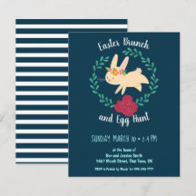 PaasBrunch en Egg Hunt Spring Bunny Navy