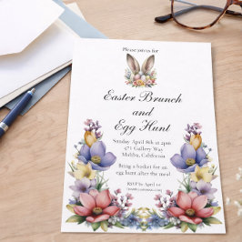 Paasbrunch en eierenjacht bloemschikking kaart