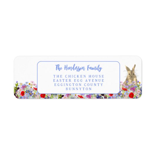 Paasbrunch en eierjacht Bloemen Etiket (Voorkant)