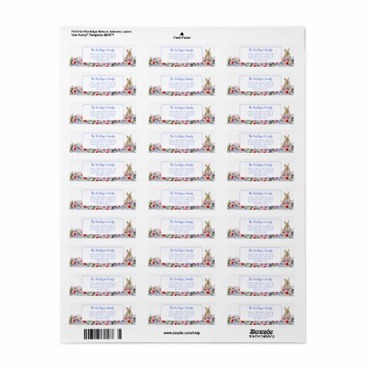 Paasbrunch en eierjacht Bloemen Etiket (Full Sheet)