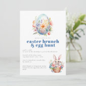 Paasbrunch en Eierjacht Bloemenei Kaart (Staand voorkant)