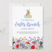 Paasbrunch en eierjacht Boho Wildflower Kaart (Voorkant)