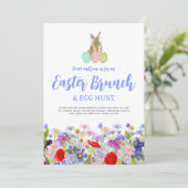 Paasbrunch en eierjacht Boho Wildflower Kaart (Staand voorkant)