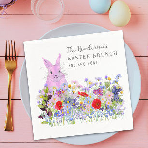Paasbrunch en Eierjacht Bunny Floral Servet