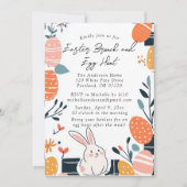 Paasbrunch en eierjacht Bunny uitnodiging (Voorkant)