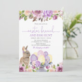Paasbrunch en eierjacht konijn kaart (Staand voorkant)