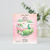 Paasbrunch en eierjacht roze en groen (Staand voorkant)