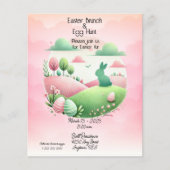 Paasbrunch en eierjacht roze en groen (Voorkant)