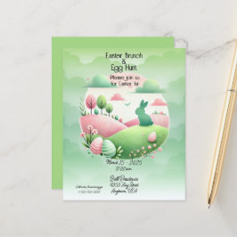 Paasbrunch en eierjacht roze en groen