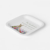 Paasbrunch en Eierjacht Schattige Bunny Floral Papieren Bordje (Gebogen)