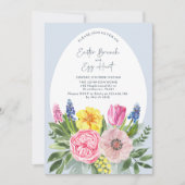 Paasbrunch en eierjacht Waterverf, blauw Kaart (Voorkant)