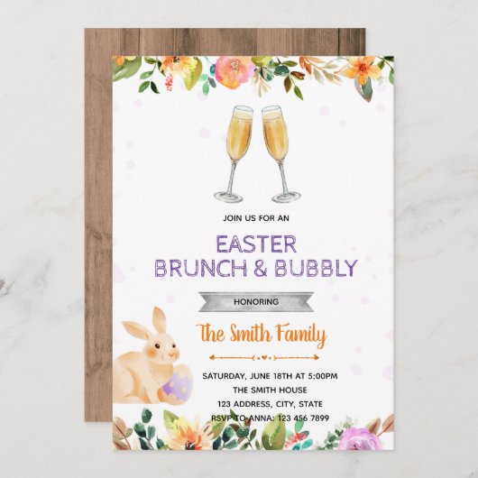 Paasbrunch en feestelijke uitnodiging (Voorkant / Achterkant)