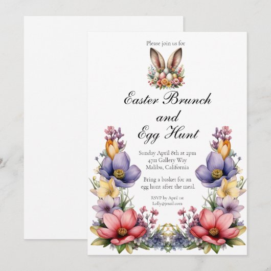 Paasbrunch en jacht kaart (Voorkant / Achterkant)