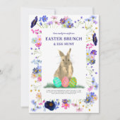 Paasbrunch en konijneneierjacht Bloemen Kaart (Voorkant)