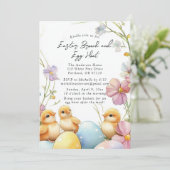 Paasbrunch en uitnodiging voor de eierjacht (Staand voorkant)