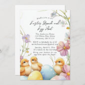 Paasbrunch en uitnodiging voor de eierjacht (Voorkant / Achterkant)