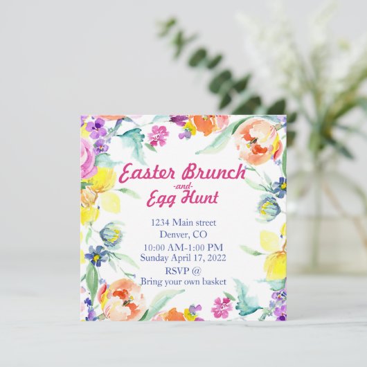 Paasbrunch en uitnodiging voor eicelampen (Staand voorkant)