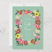 Paasbrunch floral bunny-uitnodiging kaart (Voorkant)